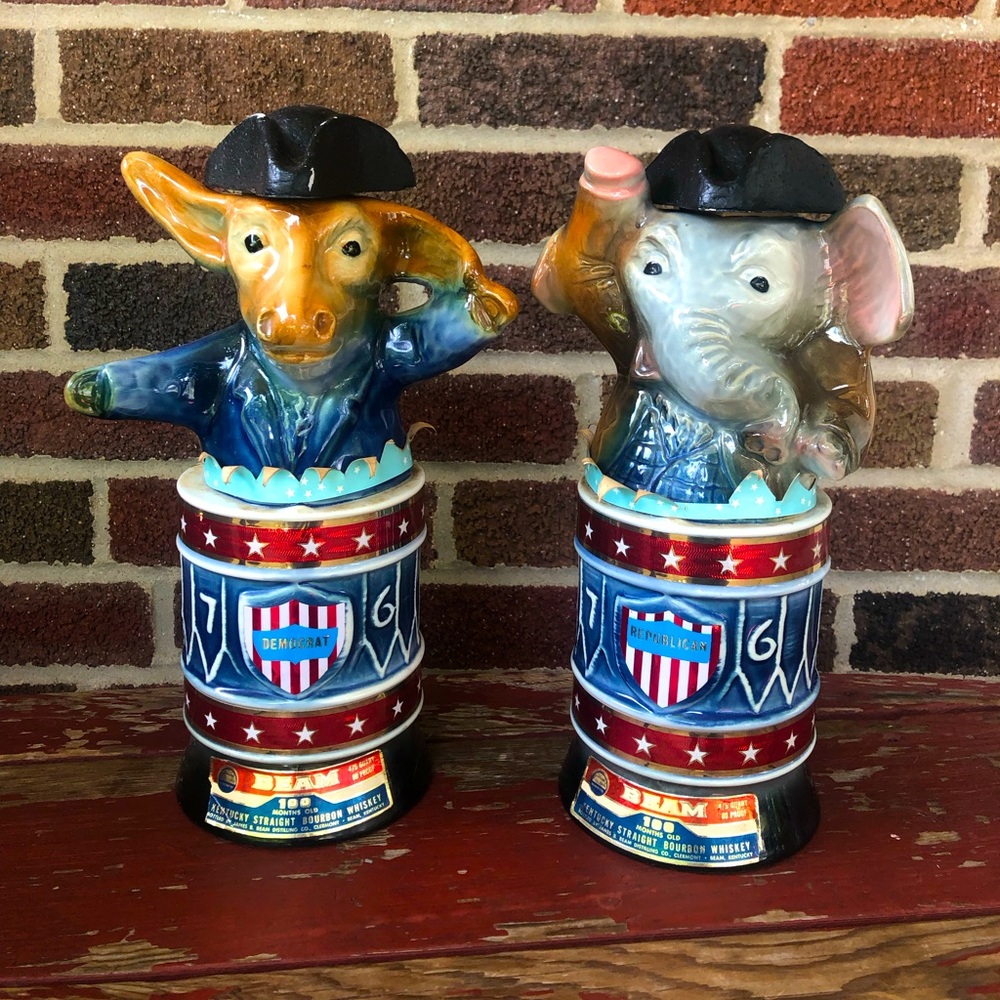Bicentennial 1776 / 1976 Republican Democrat Jim Beam USA commerative 200 years